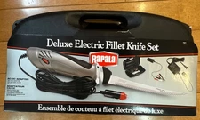 Rapala Deluxe Electric  Fillet Knife Set - Black/Gray, AC or DC Power Easy Clean