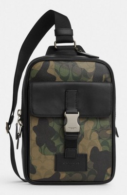 NWT COACH Track Pack In Signature Canvas Leather Camo Print CL944