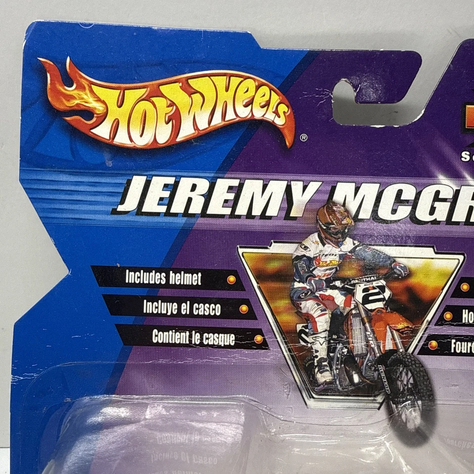 2003 Hot Wheels Jeremy McGrath #2 Moto-X Dirt Bike Toy Honda Motocross Rare New - Image 2 of 4
