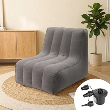 Blow up Couch Flocking Portable Comfy Inflatable Beanbag Lazy Sofa for Read