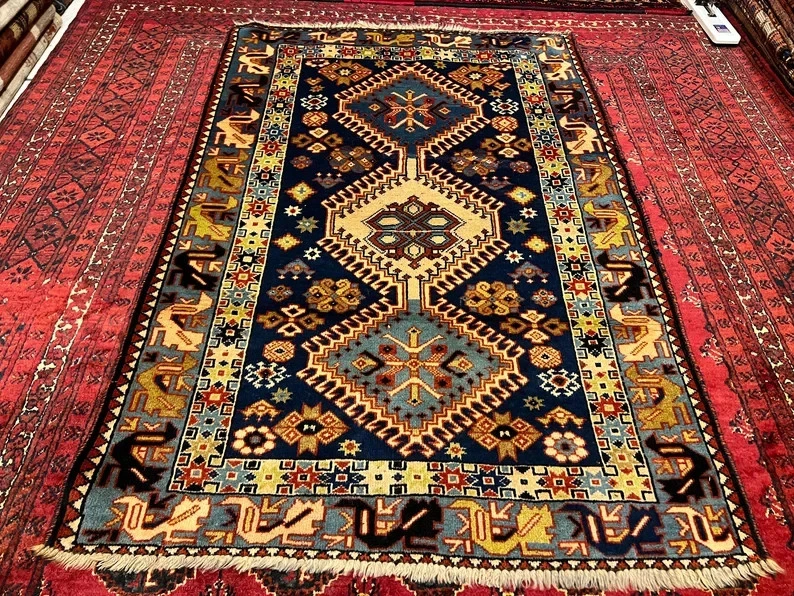 COLLECTORS' ITEM Antique Natural Vegetable Dye Caucasian Kazak Carpet - Image 3 of 4