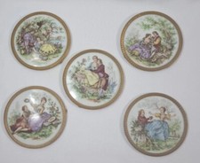 Lot Of 5 Lmoges France Porcelaine Artistique Lovers Painting Plaques