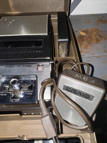 Vintage Craig 2603 Solid State Cassette Tape Recorder w/ Mic & AC Adapter - Picture 2 of 5