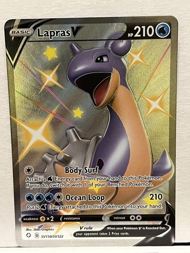 Pokémon TCG Lapras V Shining Fates SV110/SV122 Holo Shiny Holo Rare - Bild 2 von 3