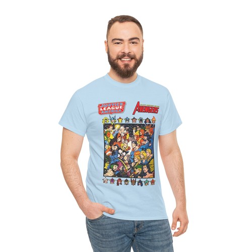 Justice League Vs Avengers T-Shirt - DC/Marvel Comics - Classic George Perez Art - Picture 92 of 121