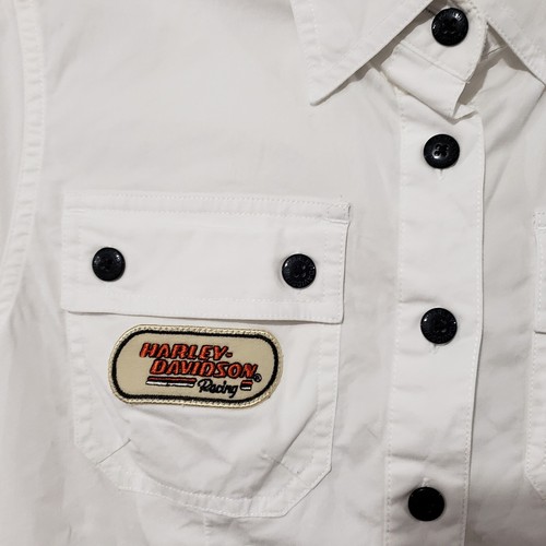 Harley-Davidson Boys White & Black Shirts Button Down Short Sleeve M Set of 2 - Picture 6 of 12