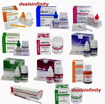 Dental Permanent Tooth White Filling Cement Mega Kit Self Cure Glass Ionomer