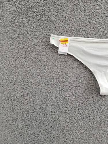 Calvin Klein CK One Singles Thong Underwear Women's XL White Elastic Waist Logo - Picture 3 of 17