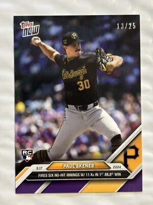 Paul Skenes - 2024 MLB TOPPS NOW Card 201 - Purple Parallel 13/25 