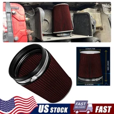 Universal Red 6 inch Inlet Air Intake Cone Filter Cold Dry Air Filter for Truck