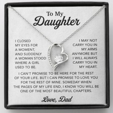 To My Daughter Necklace, Gift for Daughter from Dad, Father Daughter Necklace