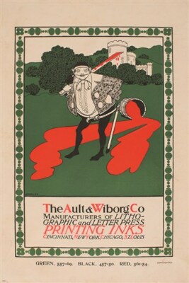 the ault & wiborg WILLIAM HENRY BRADLEY vintage ad poster PRINTING 20x30 hot