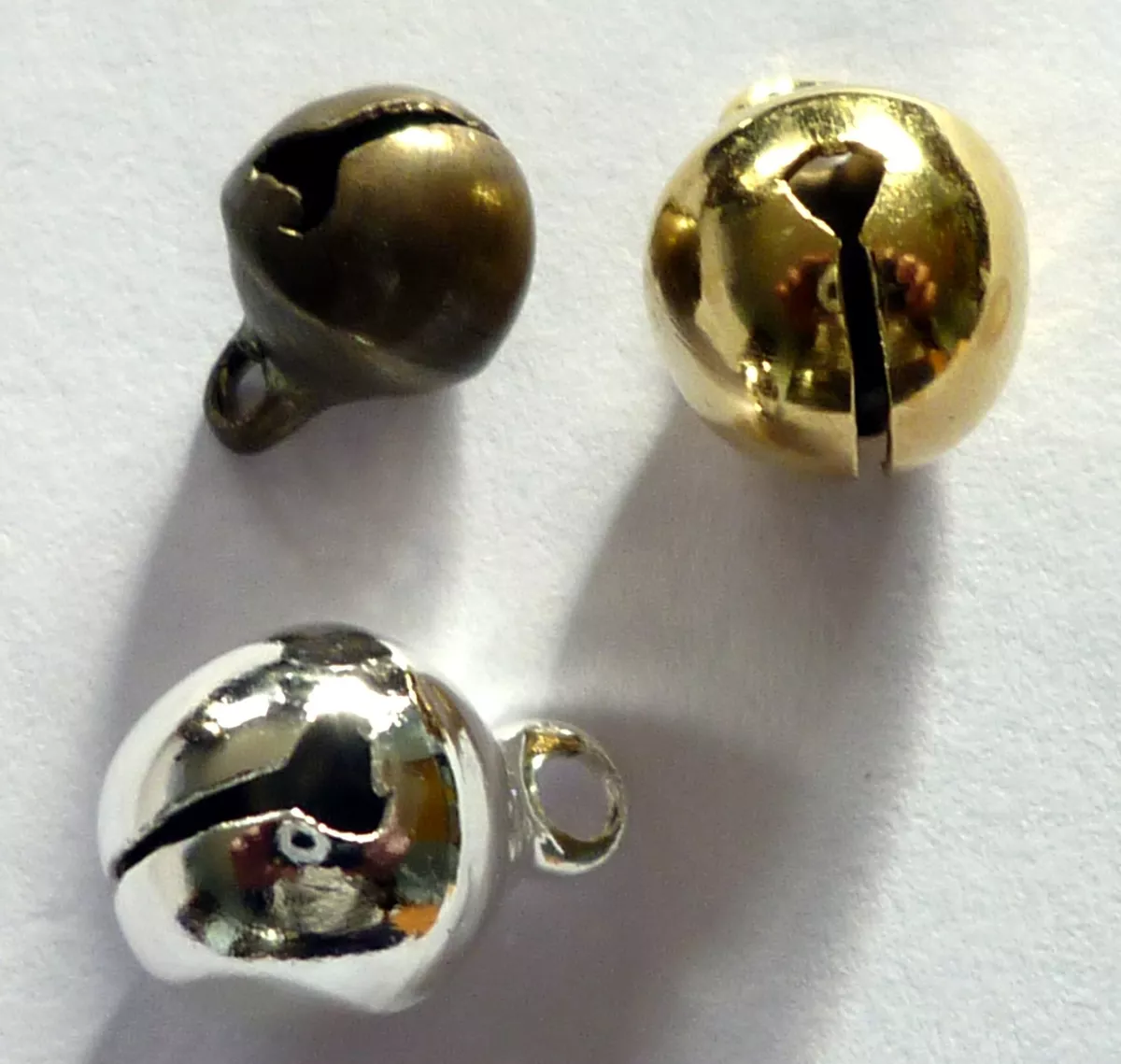 Small jingle bells *50 gold or silver plated metal antique bronze 6mm or 8mm