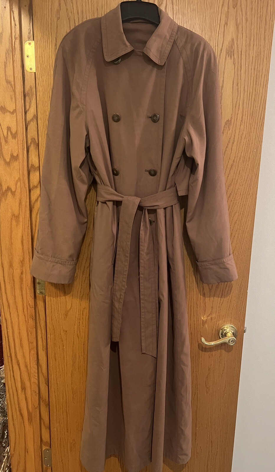 *TALL Vintage Komitor Classic Trench Coat Tan Khaki Double Breasted