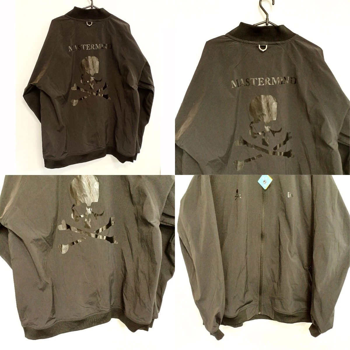 mastermind Japan × New Era Bomber Jacket Apparel 22A Black Men XXL Chest 25.6 in