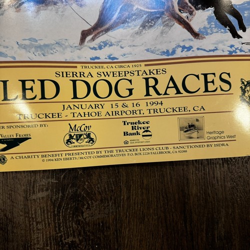 VTG 1994 Ken Eberts Poster 1360/3000 Limited Edition Sled Dog Races 18 X 24 In - Picture 5 of 12