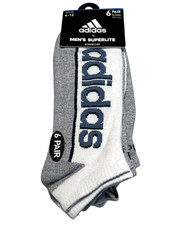adidas No Show Socks Mens 6-12 Superlite Aeroready 6 Pair Lightweight Athletic