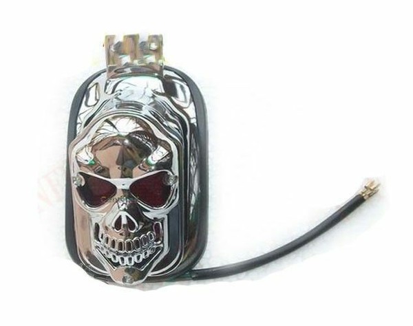 Passt FüR Royal Enfield Bullet Hinterer Anpassbarer Totenkopf Bremslicht GEC-image