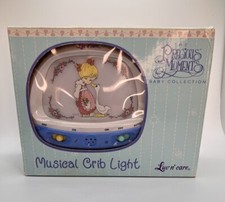Vintage 2000 Precious Moments Baby Collection Girl Goose Musical Crib Light