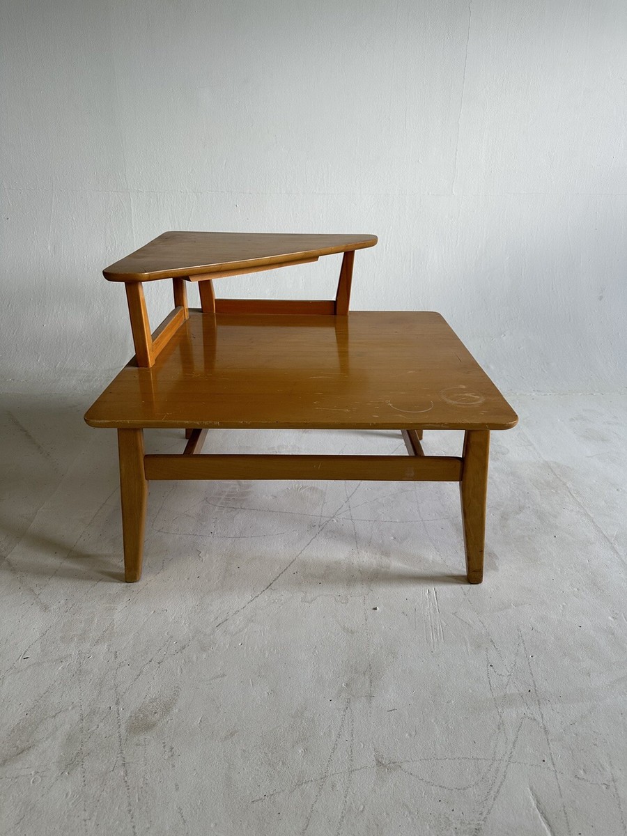Vintage Mid Century End Table MCM Nightstand Bedroom Atomic Danish