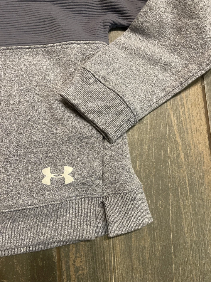 Sudadera con Capucha Under Armour Juvenil Grande Azul Gris ColdGear Threadborne Niños Foto 2 de 4