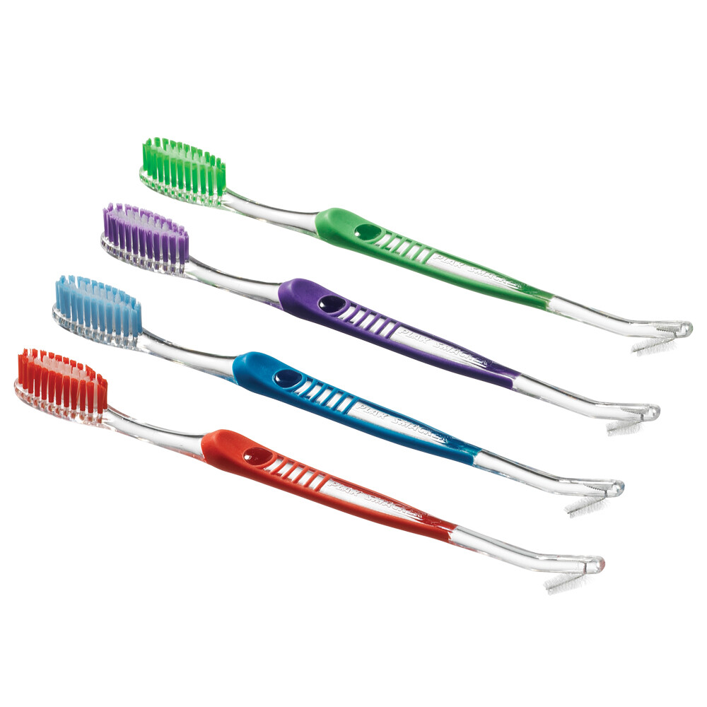 SET X 10 Dual Head 4 Rubber Handle ORTHODONTIC Toothbrush  Item #: 10003 