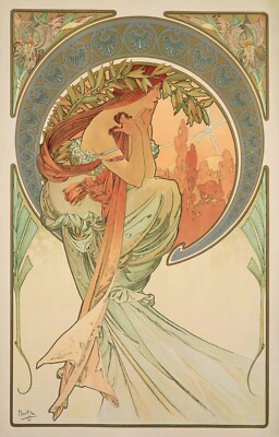 Alphonse Mucha : The Arts, Poetry : 1899 : Archival Quality Art Print 