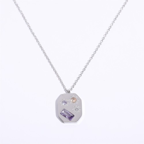 Collares Colgantes Retro Coloridos Circonia Símbolos de la Suerte para Mujer Cadenas de Caja - Imagen 18 de 24