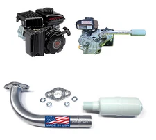 Exhaust with Muffler for: Predator 3HP 79cc from Harbor Freight Tool, Mini Bike.