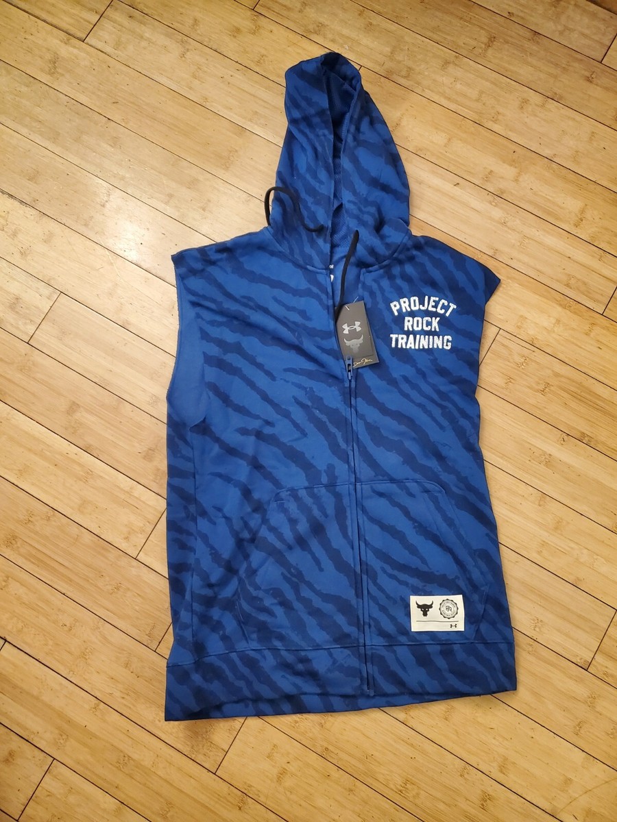 【UAｘProject Rock】Rival Fleece Sleeveless Printed Full-Zip Under Armour Men's Project Rock Rival Fleece Sleeveless