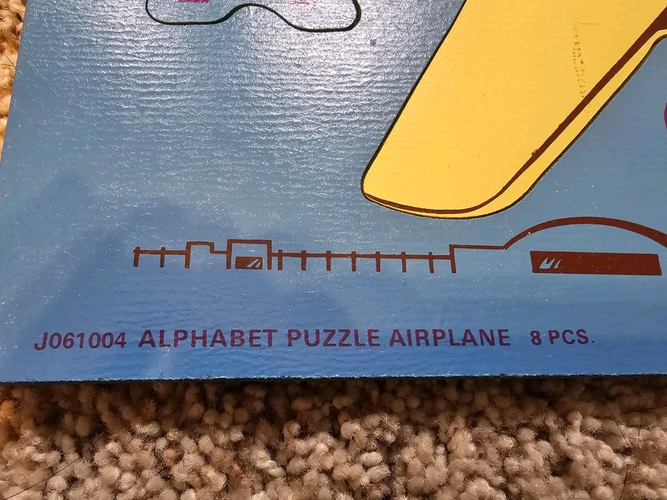 Quebra-cabeça bandeja de madeira vintage Judy Instructo A Is para alfabeto de avião anos 70 1974 brinquedo - Imagem 4 de 4
