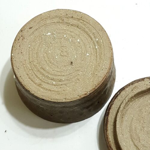 Tarro cubierto de cerámica de estudio caja de baratijas esmaltado rústico granja campo vintage - Imagen 6 de 6