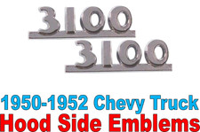 1950-1952 Chevy Pickup Truck Hood Side Emblems Chrome Brand New 3100 Chevrolet 1950-1952 Chevy Pickup Truck Hood Side Emblems Chrome Brand New 3100 Chevrolet