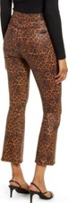 7 for all Mankind Leopard Print High-rise Slim-fit Kick Flare Jeans Size 27 NEW