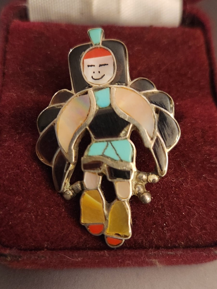 Vintage Signed Zuni L & V Harker Eagle Man Sterling Silver Vintage Signed Zuni L & V Harker Eagle Man Sterling Silver