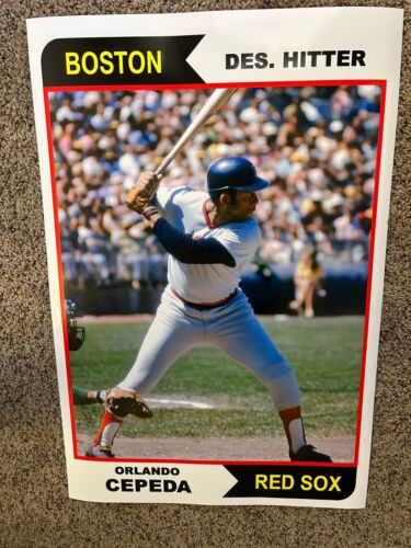1968 style ORLANDO CEPEDA Boston Red Sox Sports Poster MLB 16X24in photo