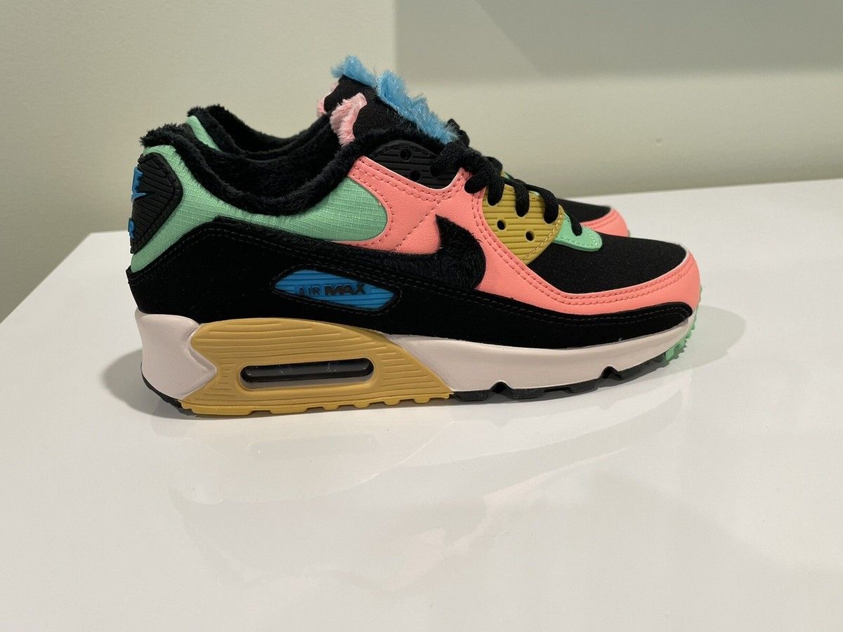 Nike Women's Air Max 90 Premium Atomic Pink Black Laser Blue
