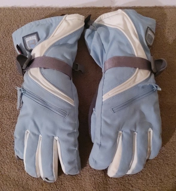 HEAD OUTLAST WATERPROOF BREATHABLE BLUE NYLON SKI GLOVES WOMEN'S SIZE