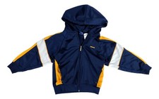 Boys Size 6 REEBOK Dark Blue Yellow Athletic Zip Jacket Preowned