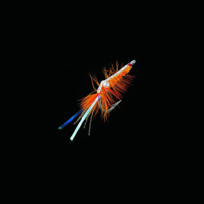 Jenzi Dega Shrimp-Fly Bycatch Orange Silver Sea Fishing Cod Fly