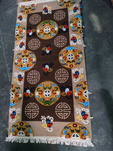 Printed Indo Tibetan Woolen Handmade Rugs 2 Piece Hand Knotted Carpet & Rug 3x6 - Picture 35 of 40