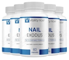 (5 Pack) Nail Exodus Capsules for Healthier Feet - Vitality Clear Nail Formula