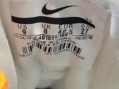 2018-NIKE-AIR MAX 1-AO1021-100-JUST DO IT- WHITE/ORANGE-SIZE 9 - Afbeelding 21 van 24
