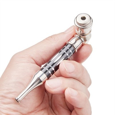 4.3" Metal Detachment Tobacco Smoking Pipe with Cap Lid Screens and