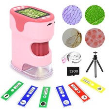Handheld Digital Microscope for Kids with 2'' HD Screen, 200 1000X Pocket Mic...