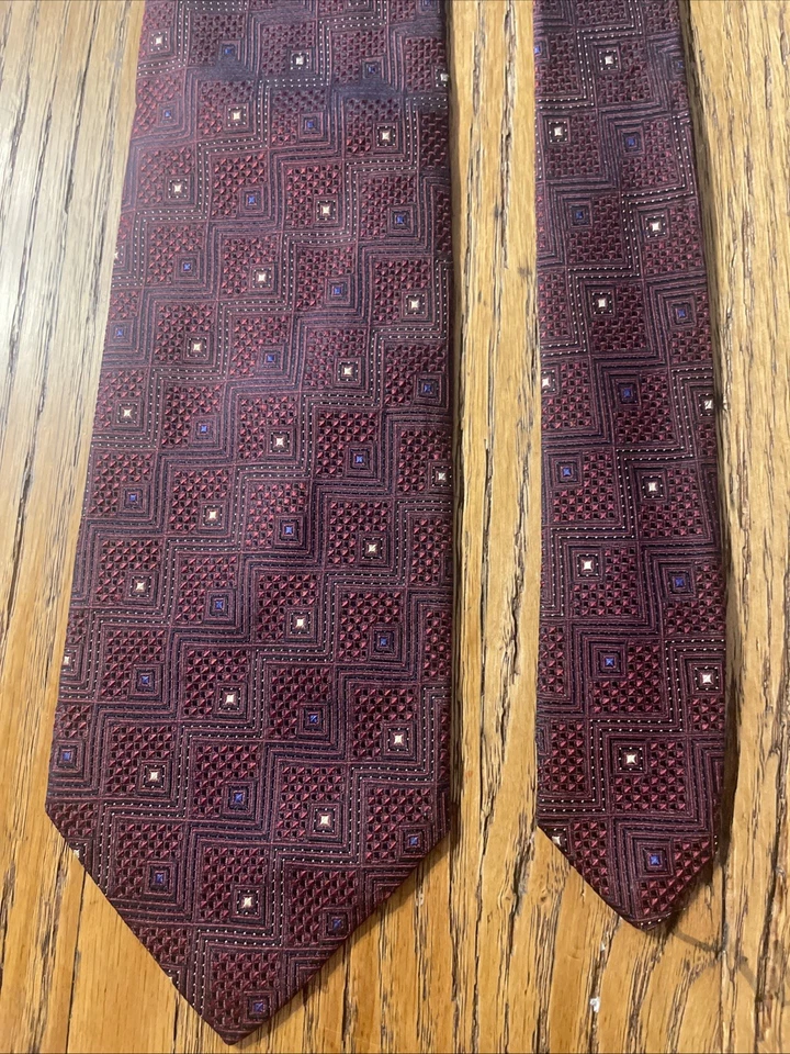 Corbata de seda geométrica tejida Tino Cosma usada en excelente estado para hombre hecha en Italia Foto 4 de 4