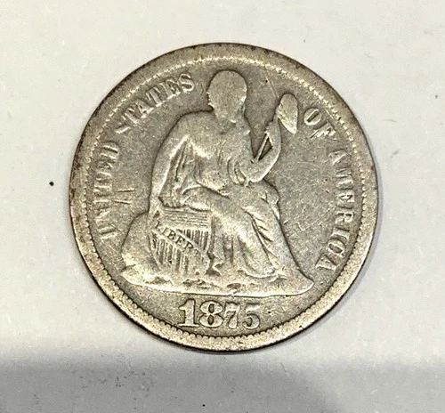 1875 S San Fransisco  seated liberty dime - -