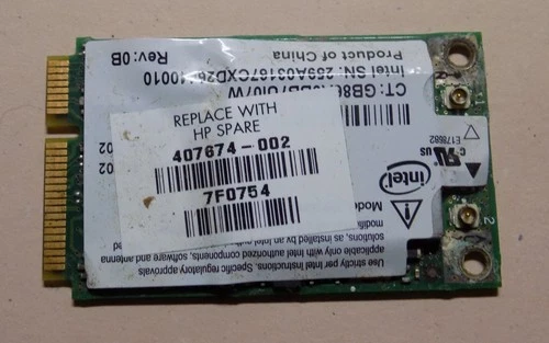 Carte WiFi Mini PCI-E Intel HP 407674-002 NON TESTÉE Pour Pièces
