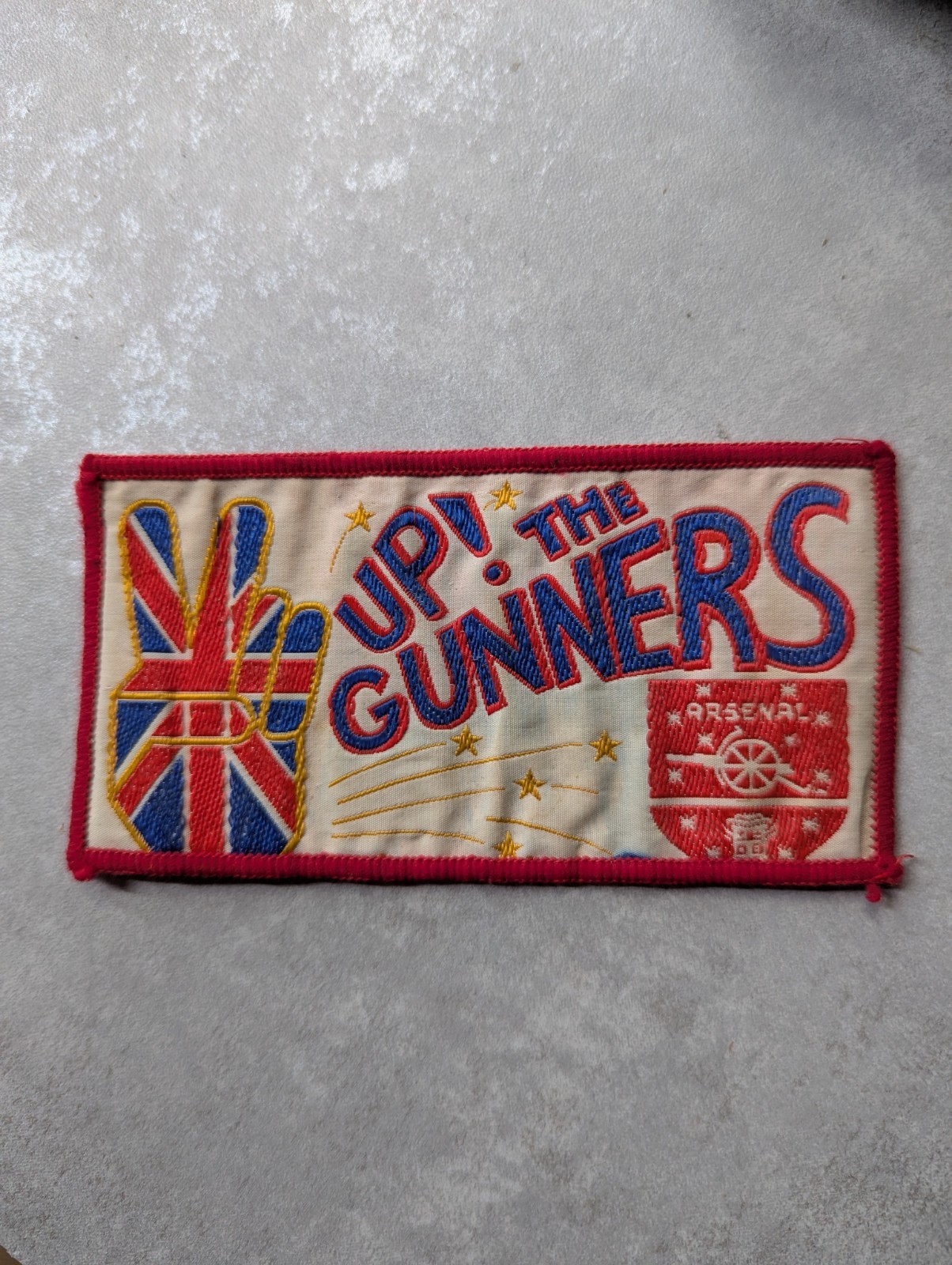 Vintage 80's Arsenal Embroidered Patch Up The Gunners New Old 40 Yrs Deadstock