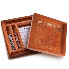 Farkle Classic Dice Game Set Wooden Dice Tray with Storage Case, 2 Sets of ...